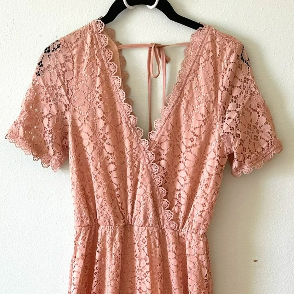 Baltic Born Venice Lace Maxi Dress in Blush